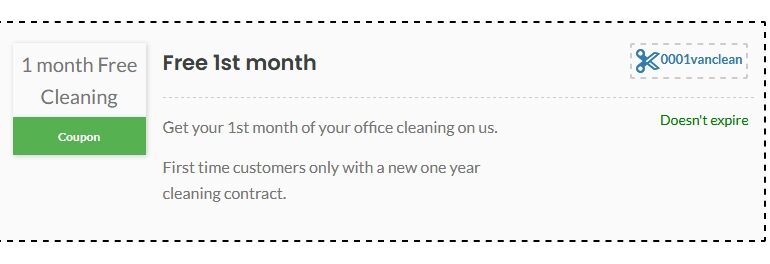 One month free office cleaning
